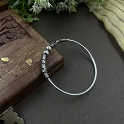 NAMAN ARTS Silver-Plated Oxidised Necklace Jewellery Set image 2
