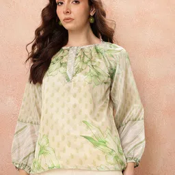 all about you Floral Print Puff Sleeves Top image 2