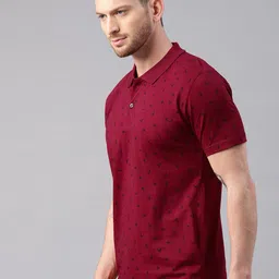 Kryptic Men Printed Polo Collar Pure Cotton T-shirt image 5