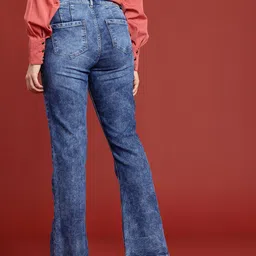 all about you Women Slim Bootcut High-Rise Heavy Fade Stretchable Jeans image 4