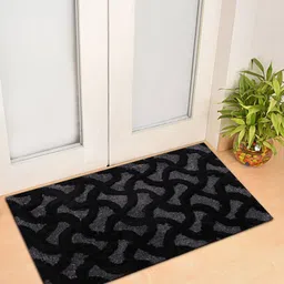Kuber Industries Set Of 3 Black & Brown Anti Slip Door Mat image 4