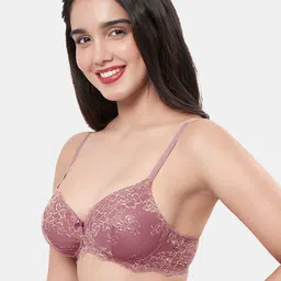 Amante Peach-Coloured Abstract Bra Lightly Padded image 4