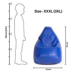 THREADVIBE LIVING Blue Teardrop Bean Bag With Bean image 3