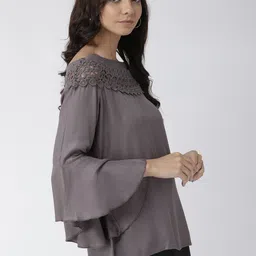 Style Quotient Women Charcoal Grey Solid Top image 3