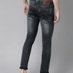 Roadster Men Black Skinny Fit Low-Rise Mildly Distressed Jeans image 4