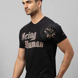 Being Human Men Black Typography Printed T-shirt image 2