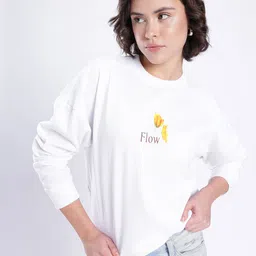 glitchez Modern Swag Graphic Printed Cotton Terry Oversized Sweatshirt image 4