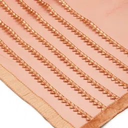 flaher Women Peach-Coloured Gotta Patti Net Dupatta image 3