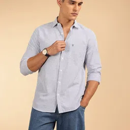 French Connection Men Smart Slim Fit Striped Seersucker Casual Shirt image 4