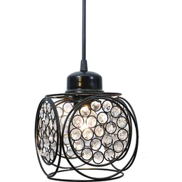 Homesake Black Textured Hanging Pendant Lamp image 5