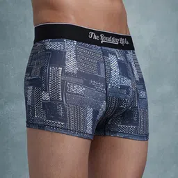 The Roadster Lifestyle Co. Men Navy Printed Ultrasoft Stretchable Trunk image 5