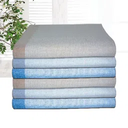 Athom Living 6 Pieces Blue & Grey Cotton 210 GSM Bath Towel-picture-38