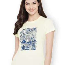 Fabflee Women Multicoloured 3 Printed Applique T-shirt image 5