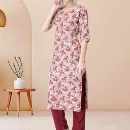 Moda Rapido Pack of 2 Printed Straight Kurta with Trousers image 5