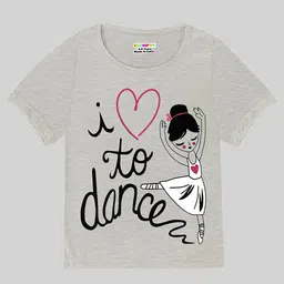 KUCHIPOO Girls Pack of 5 Printed Round Neck T-shirts image 3