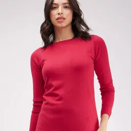 FableStreet Women Magenta Boat Neck Knit Pullover Sweater-picture-18