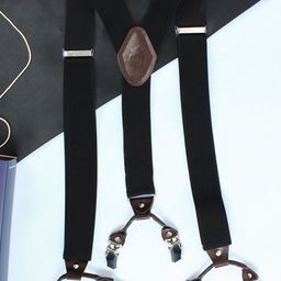 PELUCHE Men Black Solid Novelist Charmer Suspenders-picture-9