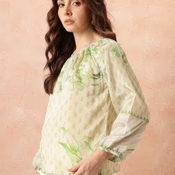 all about you Floral Print Puff Sleeves Top image 5