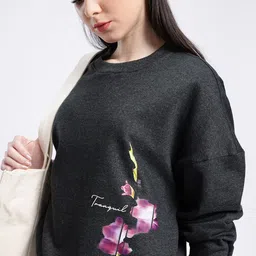glitchez Urban Rizz Printed Oversized Sweatshirt image 2