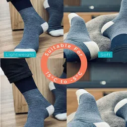 Kosha Men's Wool Blend Warm Colourblocked Regular Length Socks image 3
