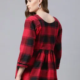 One Femme Checked Cotton Top image 2