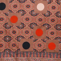 Anouk Rust & Red Poly Silk Printed Chanderi Saree image 4