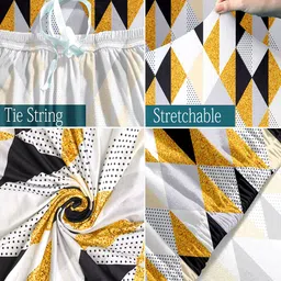 Cortina White & Black Geometric-Printed 2-Seater Sofa Cover image 3