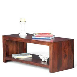 Ikiriya Brown Rectangle Wood Contemporary Coffee Table image 2