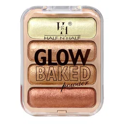 Half N Half Glow Baked Highlighter Powder - Snow Flake image 2