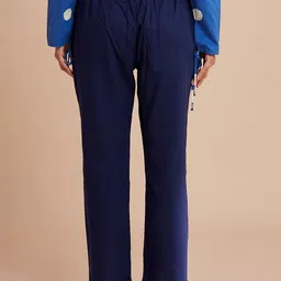 folk song W The Folksong Collection Women Blue Pure Cotton Trousers image 4