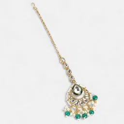 SOHI Gold-Plated Stone-Studded & Beaded Jewellery Set image 5