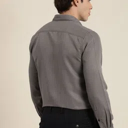 INVICTUS Men Easy Care Grey & Black  Self Design Sustainable Formal Shirt image 5