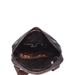 Sassora Unisex Leather Structured Crossbody Messenger Bag image 5