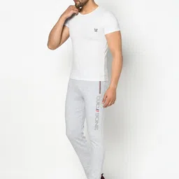 Octave Men Grey Melange Solid Straight-Fit Track Pants image 5