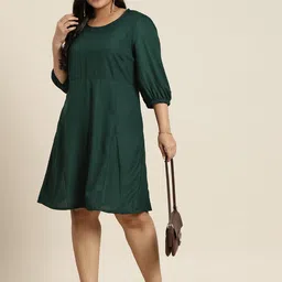 Sztori Plus Size Puff Sleeve A-Line Dress image 3
