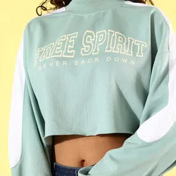 The Roadster Life Co. Typography Printed Crop Sweatshirt image 2