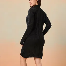 Mast & Harbour Long Sleeves High Neck Knitted Jumper Dress image 4