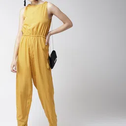 La Zoire Mustard Yellow Solid Basic Jumpsuit image 4