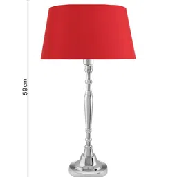 Homesake Silver-Toned & Red Solid Bedside Standard Lamp image 5