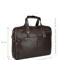 Hidesign Men Brown Solid Laptop Leather Bag image 2