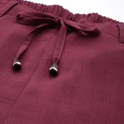 Popnetic Women Textured High-Rise Straight Fit Parallel Trousers image 5