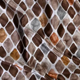 Cortina Brown & White 2 Pieces Geometric Window Curtain image 4