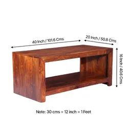 Ikiriya Brown Rectangle Wood Contemporary Coffee Table image 5