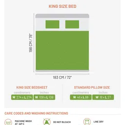 DDecor Brown 180 TC King Bedsheet with 2 Pillow Covers image 4