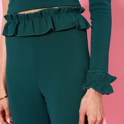 Veni Vidi Vici Women Gorgeous Green Solid Jumpsuit image 3