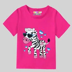 KUCHIPOO Girls Pack of 5 Printed Round Neck T-shirts image 5