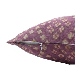 Contrast Living Set Of 2 Purple & Beige Printed Square Cushion Cover image 3