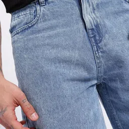 glitchez Men Washed Embroidered Loose Fit Jorts image 3