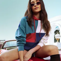 The Souled Store Colourblocked Hooded Sweatshirt-picture-13