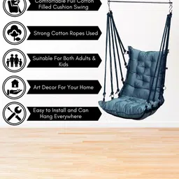 Patiofy Grey Comfortable Hammock Cushioned Swing Chair image 5